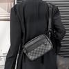 Trendy Men'S Small Square Bag Casual Trendy Brand Plaid Shoulder Bag Messenger Bag Cycling Satchel Messenger Bag