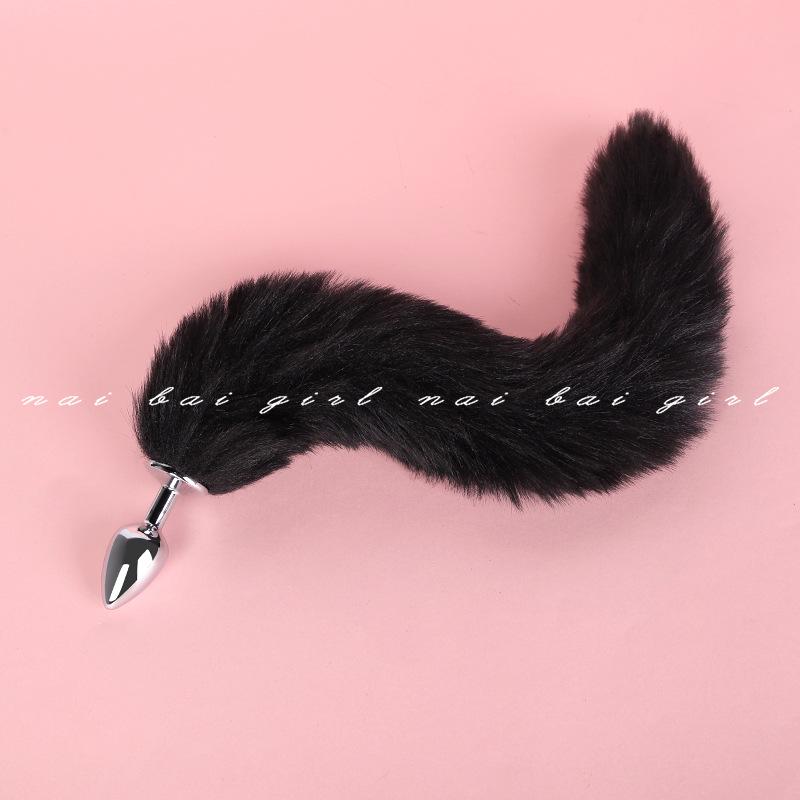 Fox Role Play Set: Metal Anal Plug with Tail, Lace Choker, and Headband for Teasing and Flirting