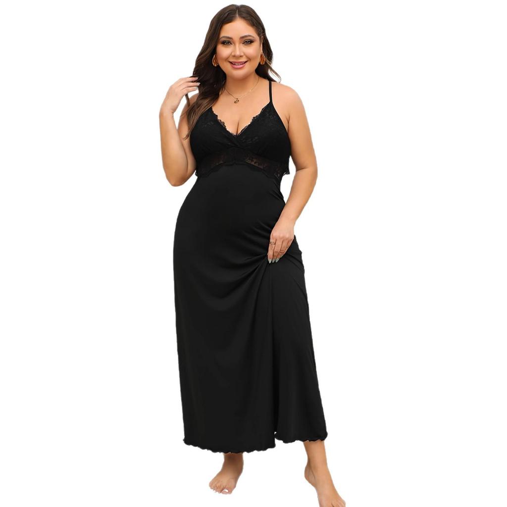 Plus Size Sexig Spets Bustier Camisole Nattlinne Underkläder