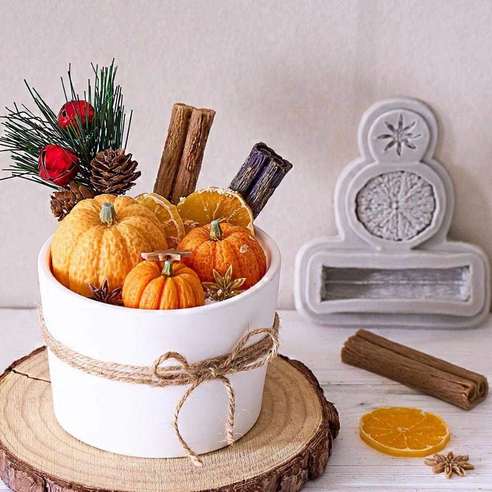 Lemon Design 3D Silicone Mold Star Anise Pattern Nuts Texture Christmas Mold Reusable Cinnamon Shape Cupcake Mold