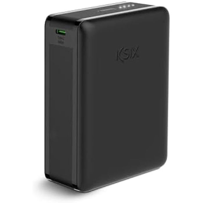 Powerbank ksix mini lithium polymère 10 000 mah 10 w câble usb-a vers usb-c inclus charge simultanée noir (nano, 20 000 mah)