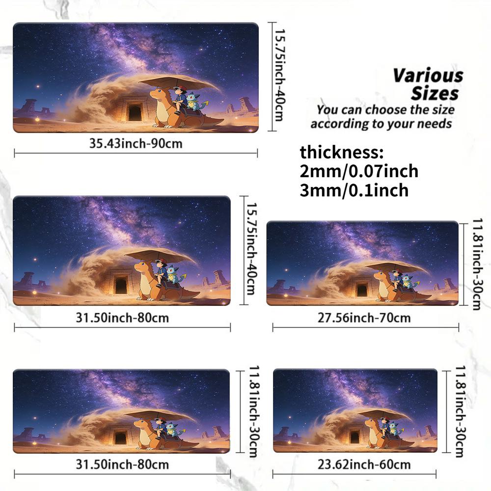 Autumn Forest Pokemon Campfire NonSlip Washable Gaming Desk Mat 30x80x0.2cm