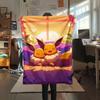1Pc Fantasy Majin Buu Print Flannel Blanket, High quality Comfortable for All Seasons, Home Decor, Warmth and Comfort, Perfect for Christmas Gifts