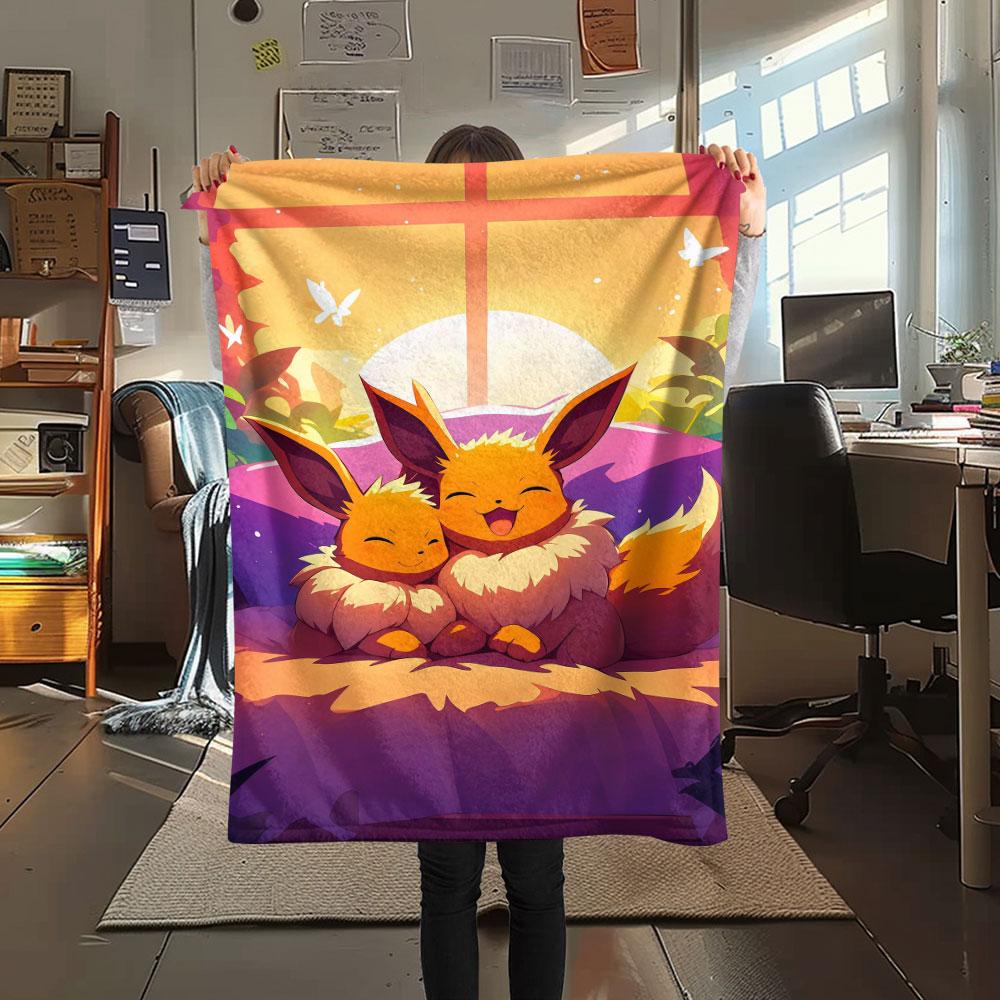 1Pc Fantasy Majin Buu Print Flannel Blanket, High quality Comfortable for All Seasons, Home Decor, Warmth and Comfort, Perfect for Christmas Gifts