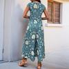 Women's New Summer Jumpsuit Printed Wide Leg Jumpsuit Trousers