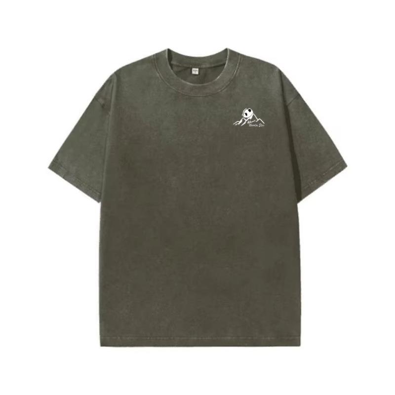 New Men's Retro Casual T-Shirt - Street Style Cotton Short-Sleeved Acid-Washed Shirt - Daily Commuting Couple T-Shirt