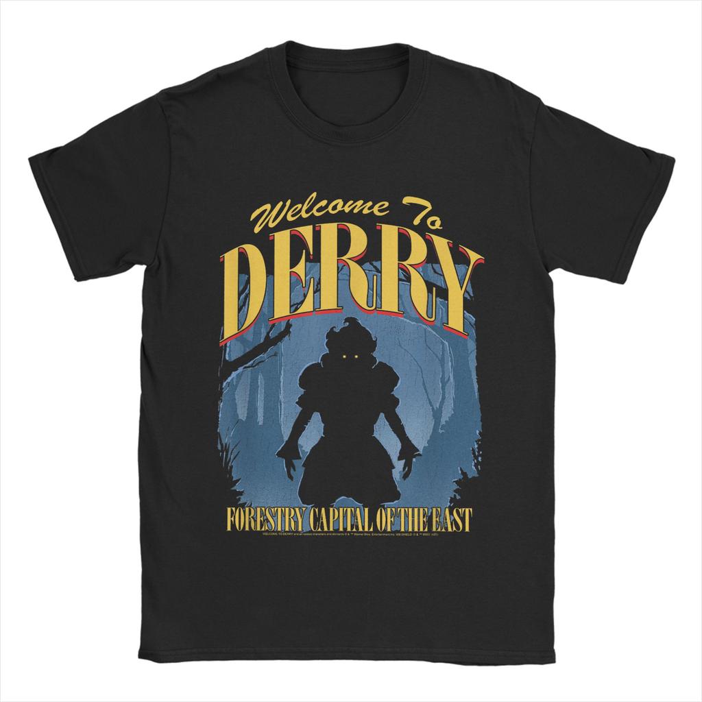 Pennywise The Dancing Clown Horror TV  T Shirt Beach Its Derrys Welcome Cotton T-Shirts For Men's Tee Shirt Short Sleeves Tops