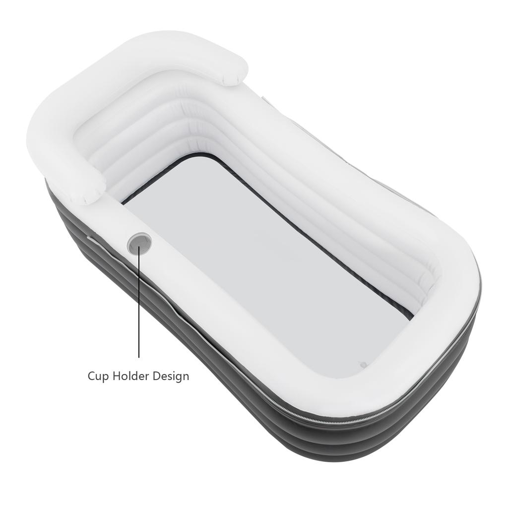 Foldable Portable Inflatable Bathtub, Large Adult Size Tub for Hot and Cold Water Soak, SPA Relaxation With Quick Inflation Pump