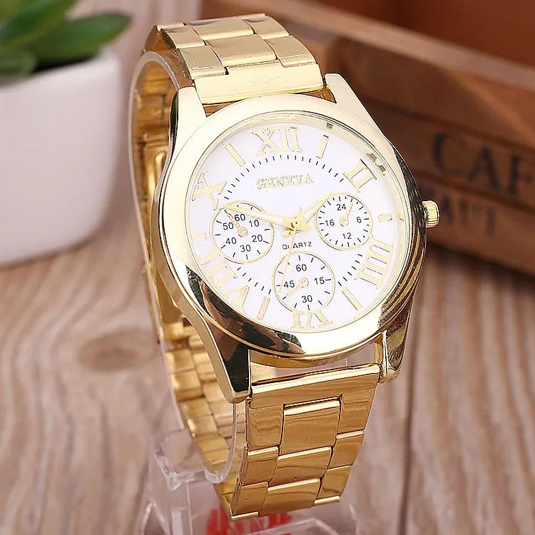 

New Brand 3 Eyes Gold Casual Quartz Watch Men Stainless Steel Dress Wristwatch Reloj Hombre Men Clock Relogios Masculino Montre