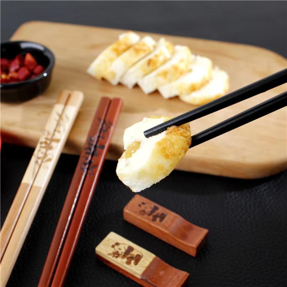 2 Pair With Chopstick Rest Panda Chopsticks Gift Set Non-slip Sushi Chopsticks  Noodle