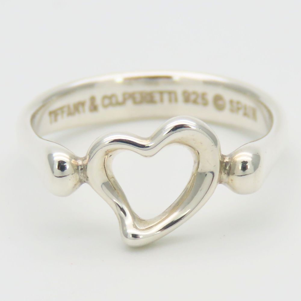 Used TIFFANY&Co. Ring Open heart EU#50.5 Silver925 2.5g Silver Accessory