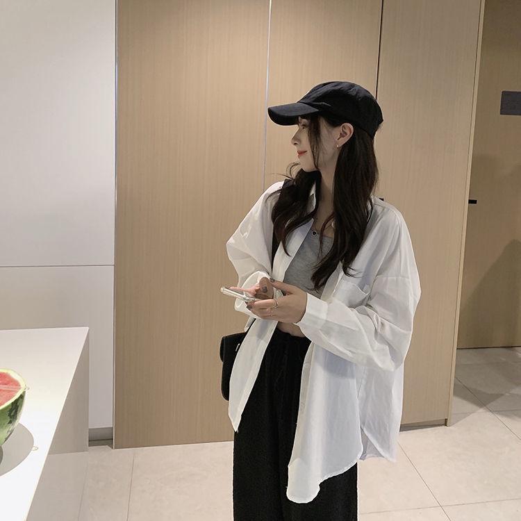 Wiosna 2024 Damska Bluzka w Koreańskim Stylu Luźna z Długim Rękawem Modna