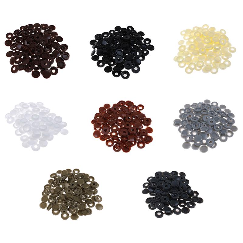 50Pc Hinged Plastic Screw Fold Caps Button For Car Furniture Decorative Cover