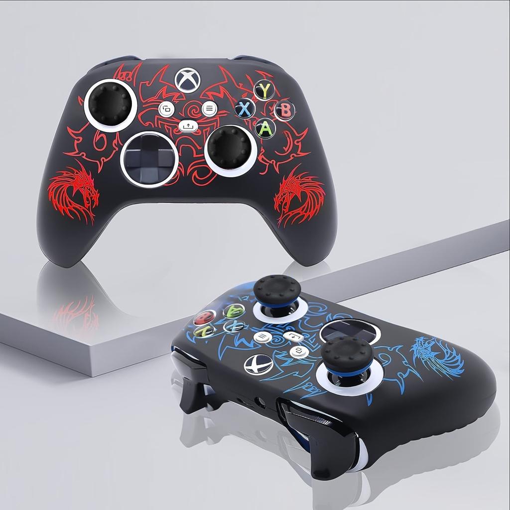 1PCS Silicone Protective Skin Case Rubber Sleeve Cover Shell with 2 Thumb Grips for Xbox Series S X Controller Game Accessories