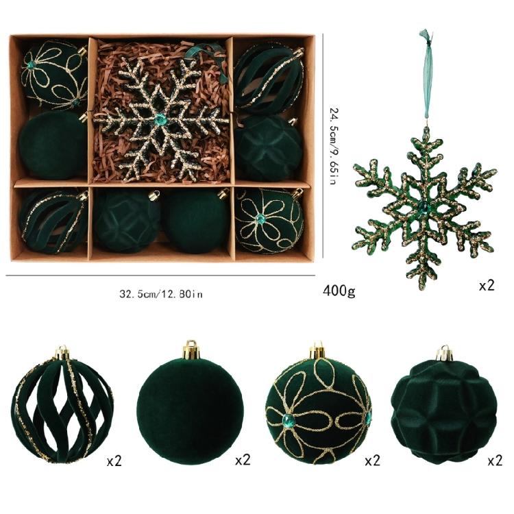Christmas Tree Display Ornament Set, Plastic Holiday Hanging Items for Seasonal Tree Trim and Indoor Household Use
