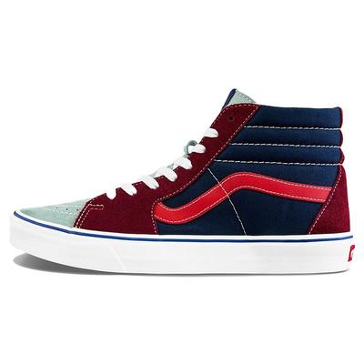 Sk8 Amortecedor Durável Leve Respirável Tênis de Skate Cano Alto Unissex Tênis de Skate Preto Vermelho VN0A4U3C2PJ