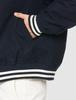 Indian Melton Stadium Jacket with Initials In Dark Navy