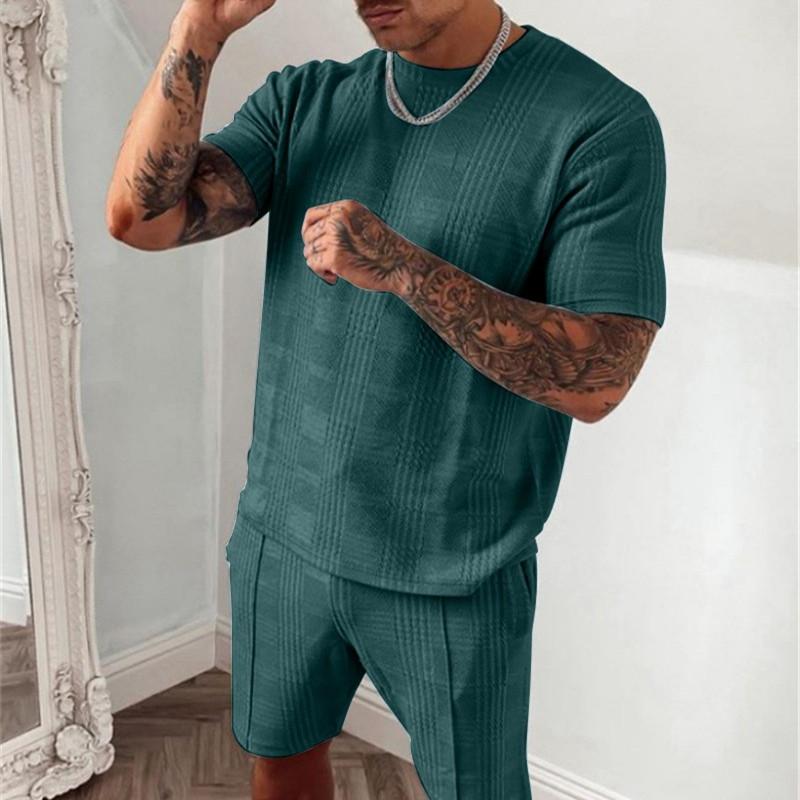 Short Sleeved Shorts Two-piece Set Sporty and Trendy Casual Men's Sport Wear