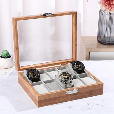 Wood Watch Box Storage Case Transparent Skylight Watch Boxes Organizer for Men Mechanical Wrist Watches Display Collection Gift