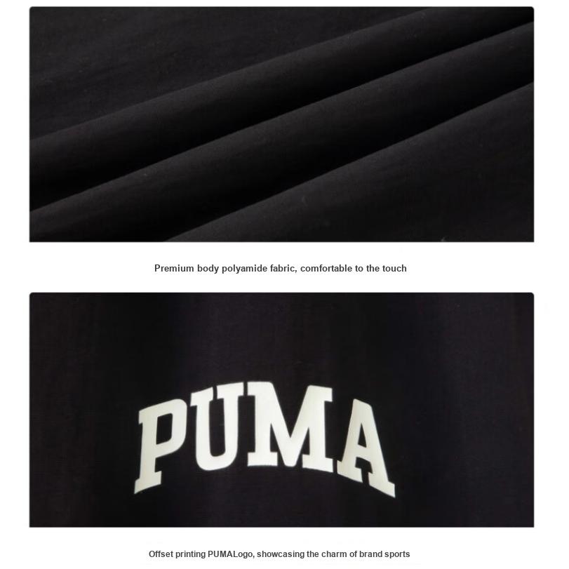 Puma Team WV Pants Letter Print Mid Waist Drawstring Comfortable Cuffed Casual Knit Sports Pants Men pants Black 630358-01