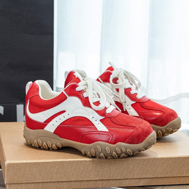 

Summer breathable mesh women s versatile single shoes, small height-increasing casual shoes 40 червоний