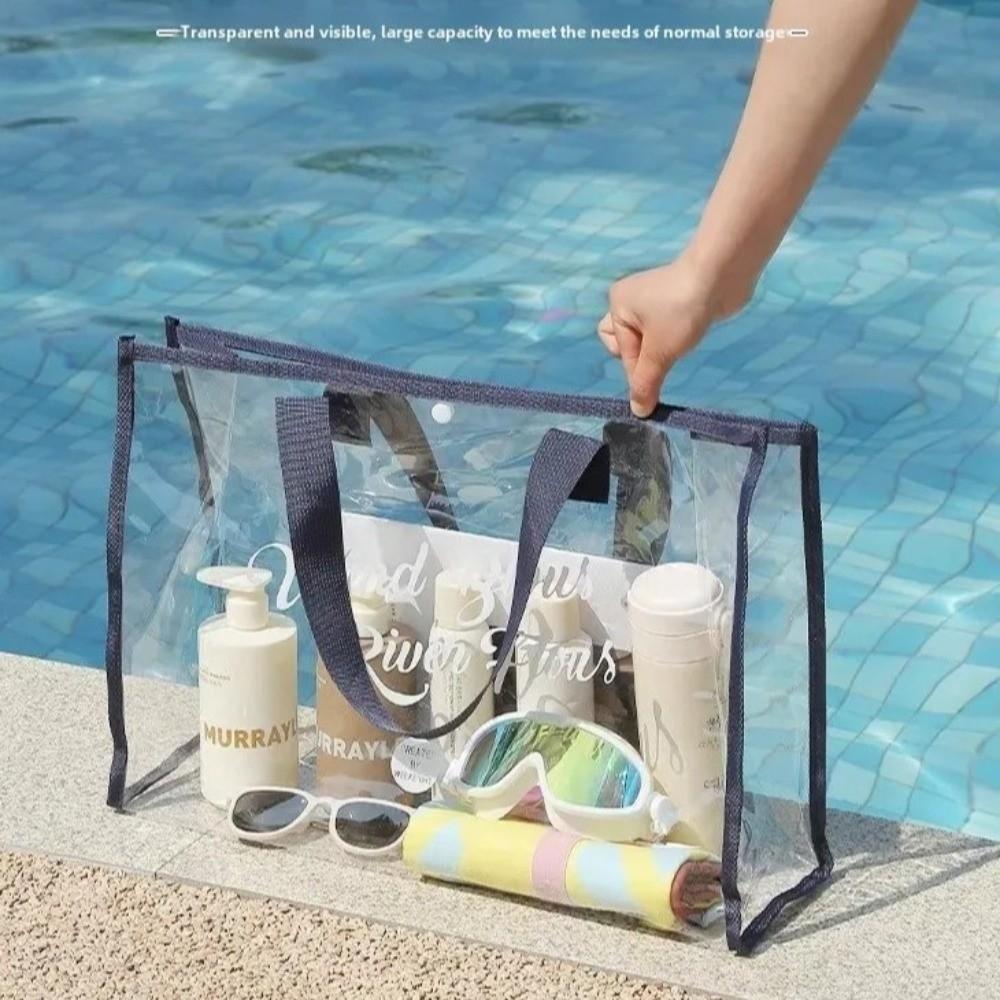 New Large Capacity Cosmetic Storage Bag Multi-functional Thickened PVC Makeup Bag Handheld Waterproof Swimming Bag Travel