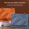2026 Year of the Horse Leather Desk Calendar: Customizable High-End Planner & Desktop Ornament