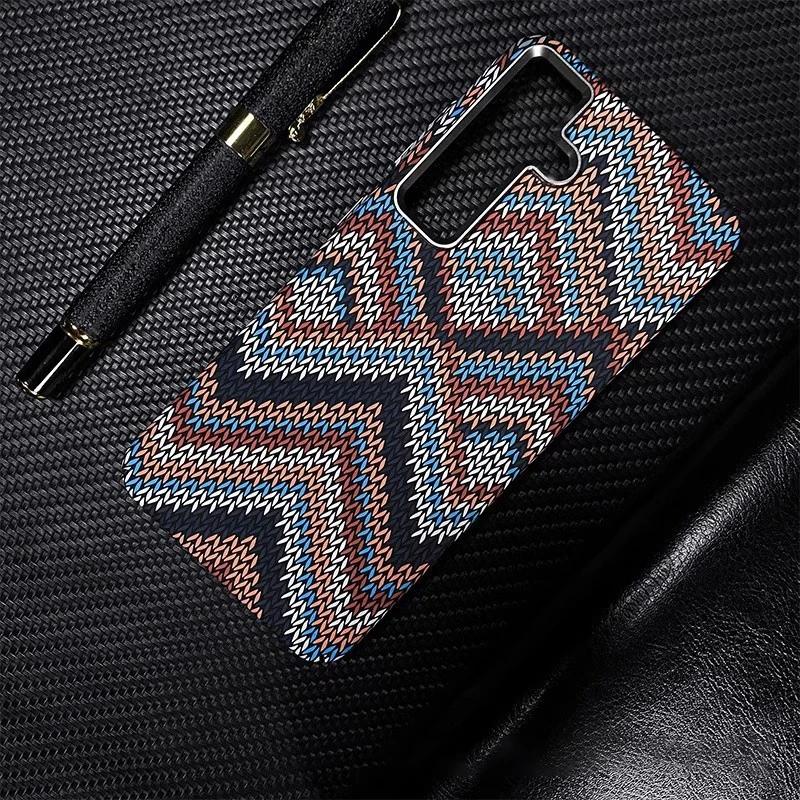 For Samsung Galaxy S25 Ultra Carbon Fibre Relief MagSafe Phone Case S23 S24Ultra Plus Wireless Charging Hard PC Shockproof Cover