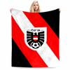 Austrian Football Crest Design Flannel Blanket for Bedroom, Living Room, Sofa, and Nap