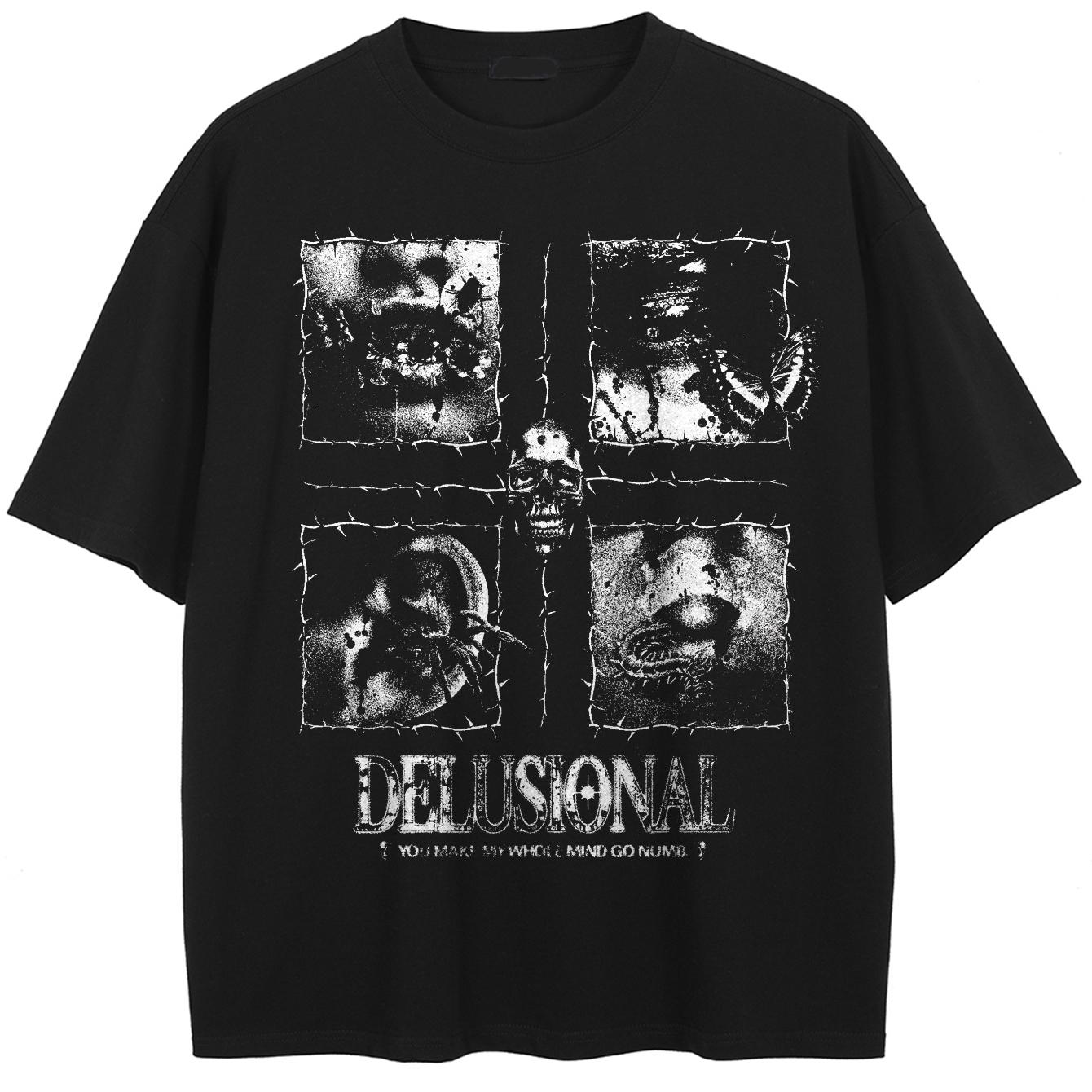 

Streetwear Gothic Darkly Graphic T-Shirt Cotton Tshirt Unisex Tops Tees Summer Short Sleeves T Shirt M чёрный
