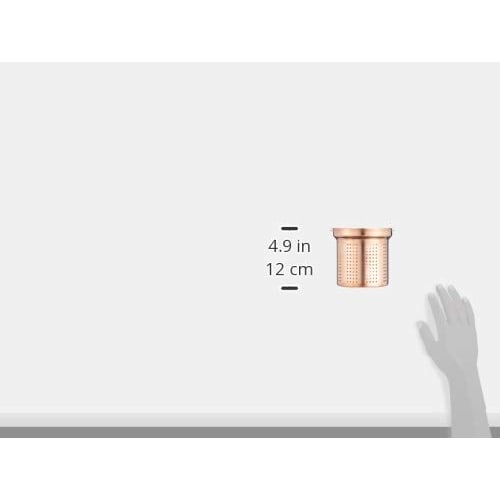 PEARL METAL Dish Drainer, 13.5cm, with Drain, Pure Copper, Made In Japan, Antibacterial, Aqua Splash H-9168