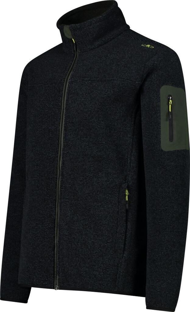Куртка мужская CMP Fleece Jacquard-Knit-Tech Jacket (38H2237) Herren-Fleece Jacquard-Knit-Tech mit Rautenmuster nero/oil green