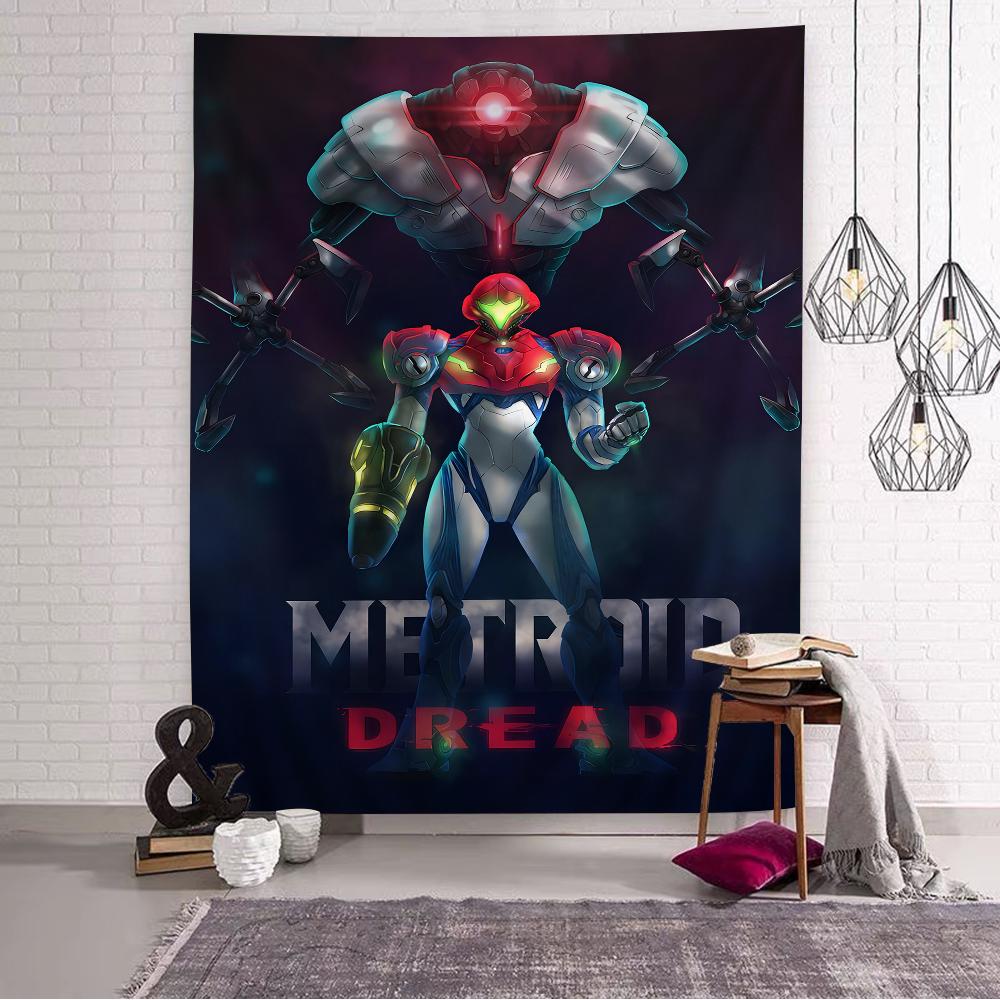Metroid Themed Anime Tapestry Hanging Tarot Hippie Wall Rugs Dorm Home Decor