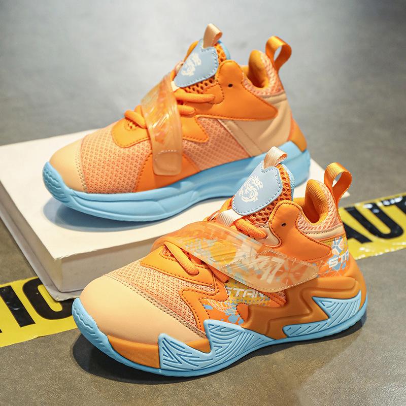 Spring and Summer Boys' Shoes Medium and Older Children's Professional Training New Shock-absorbing Sports Shoes Children's Basketball Shoes Sneakers