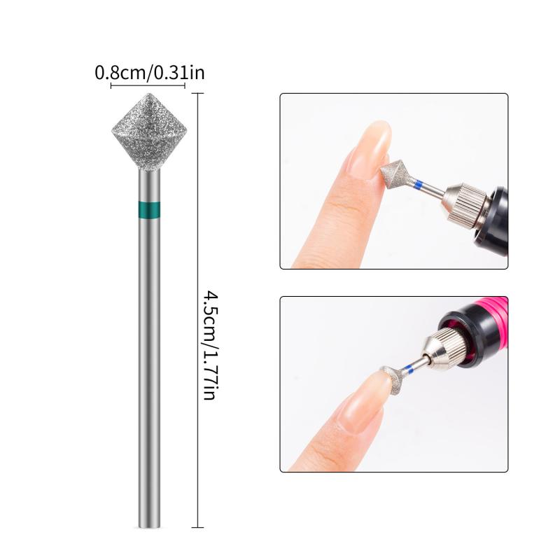 

1 Pcs Rhombus Nail Drill Bits Diamond E-File Bit Rounded Edge Manicure Pedicure Grinding Head For Electric Nail Drill Machine