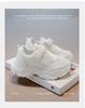 Children White Shoes Mesh Breathable Kids Sneakers Soft Sole 2025 New Fashion Boys Girls Running Shoes Hook&loop Soild Color