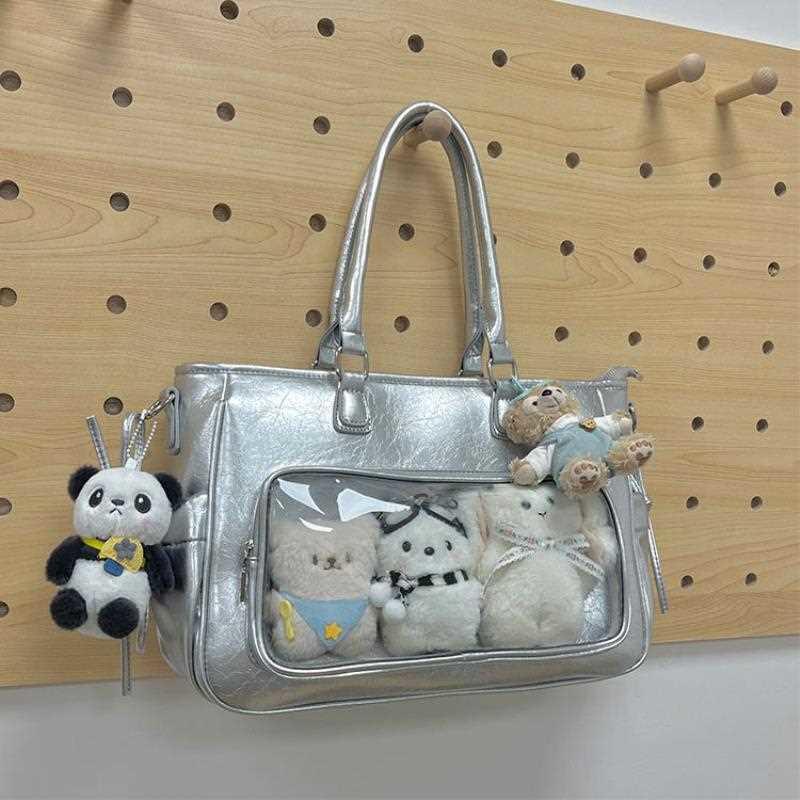 Konzert 2025 Verstecktes Fach JK Uniform Umhängetasche mit Leuchttafelhalterung für Pendeln und Aufbewahrung