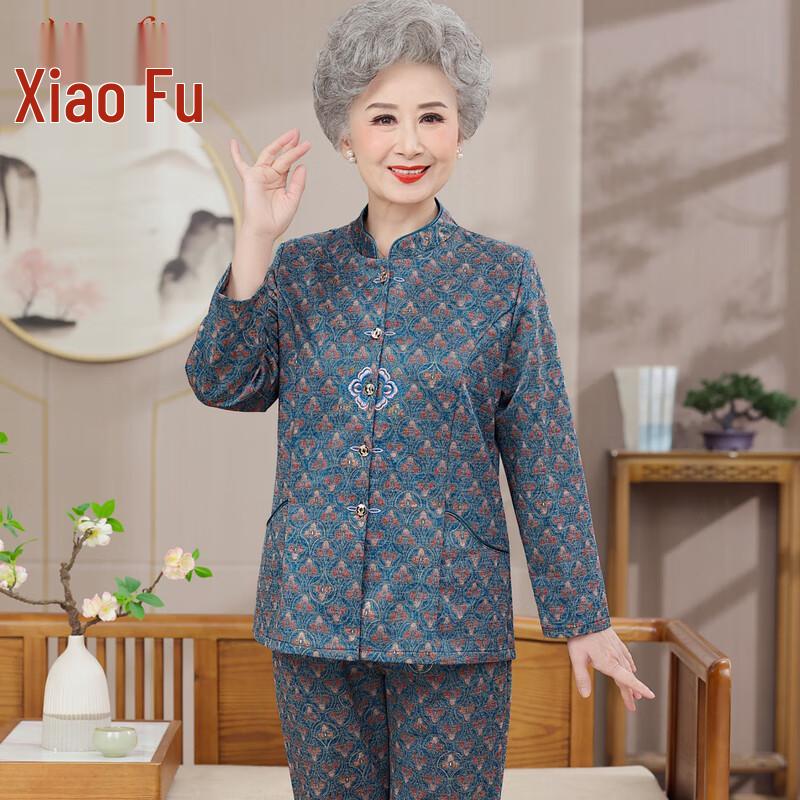 

Elderly Women s Spring/Autumn Long-Sleeve Shirt Set 3XL
