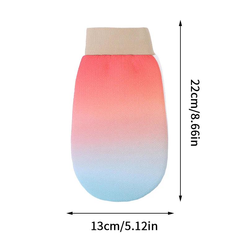 Thin Double Sided Shower Gloves Gradient Colored Single-layer Bath Towel Body Cleaning Exfoliating Peeling Rubbing Scrub Gloves