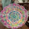 Vibrant Graffiti Art Mandala Wind Spinner Colorful Metal Garden Decor with Floral Patterns Kinetic Yard Art for All Seasons Indoor Outdoor