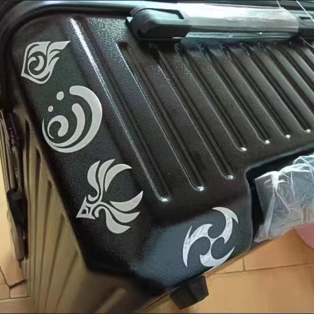 Anime Laser Stickers DIY Decals Genshin Impact 7 Element Sticker For Computer Luggage Skateboard Motorcycle Toys