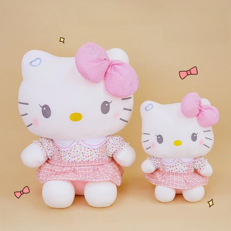 Cute Striped Bow Dress Plush Toy Doll For Kids And Collectors
