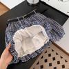 Women's Blue Plaid Mini Skirt: A-Line High Waist, Slim Fit