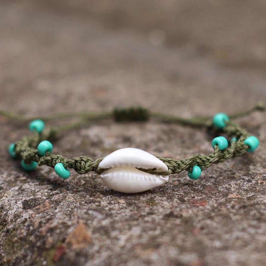 Noter Bohemia Macrame Bracelet Adjustable Unisex Beach Shell Braslet 4mm Blue Howlite Braclet Handmade Surfing Jewelry Pulseria