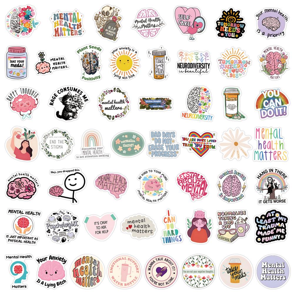 110 Graffiti-Sticker für psychische Gesundheit Roller Laptop DIY-Sticker