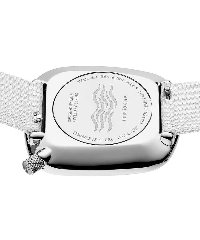 BERING Quartz Watch Pebble White Stainless Steel Mesh Strap Regular Import Product 3 Year Internal Warranty Sapphire Glass Scratch Resistant Break