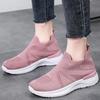Breathable Mesh Women's Running Shoes Knitted Casual Sneakers Soft Walking Shoes Slip-on Flats Socks Shoes