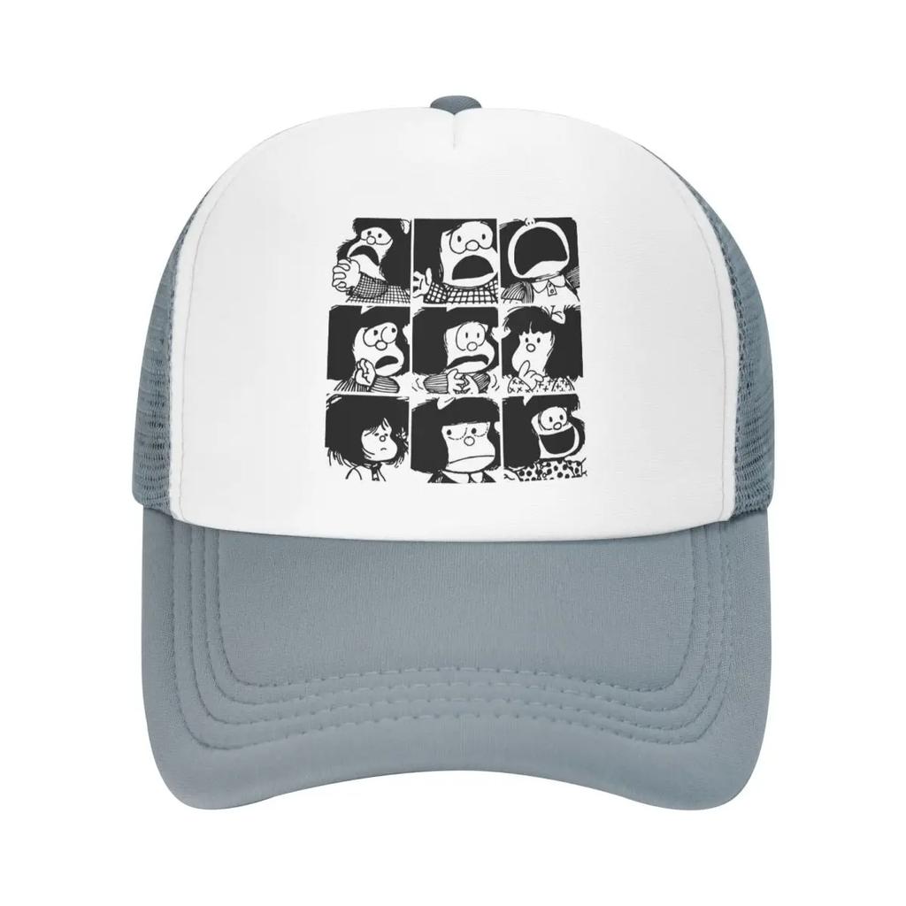 Custom Classic Quino Comic Cartoon Mafalda Baseball Cap for Women Unisex Breathable Trucker Hat Sun Protection Snapback Hats