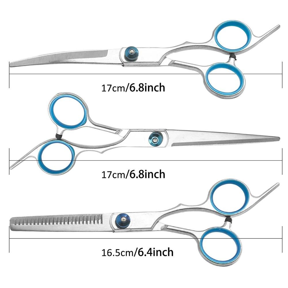 Professional Dog Grooming Trim Down Curved Stainless Steel Dog Haircut Trim Tools Round Tips Safety Pet Precision Trimming