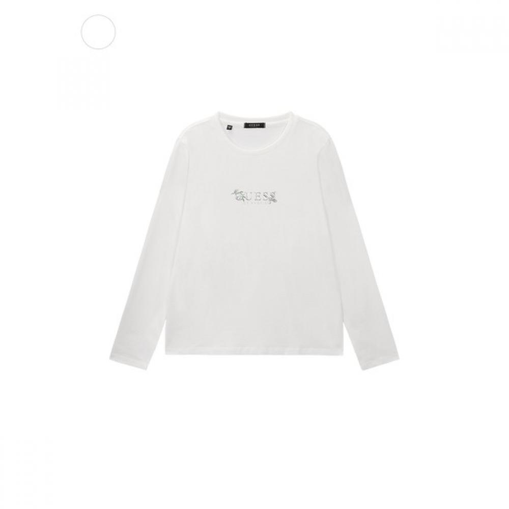 

GueSS Women S WhT Long Sleeve T ShirT Ro3k04j2 WHT/S